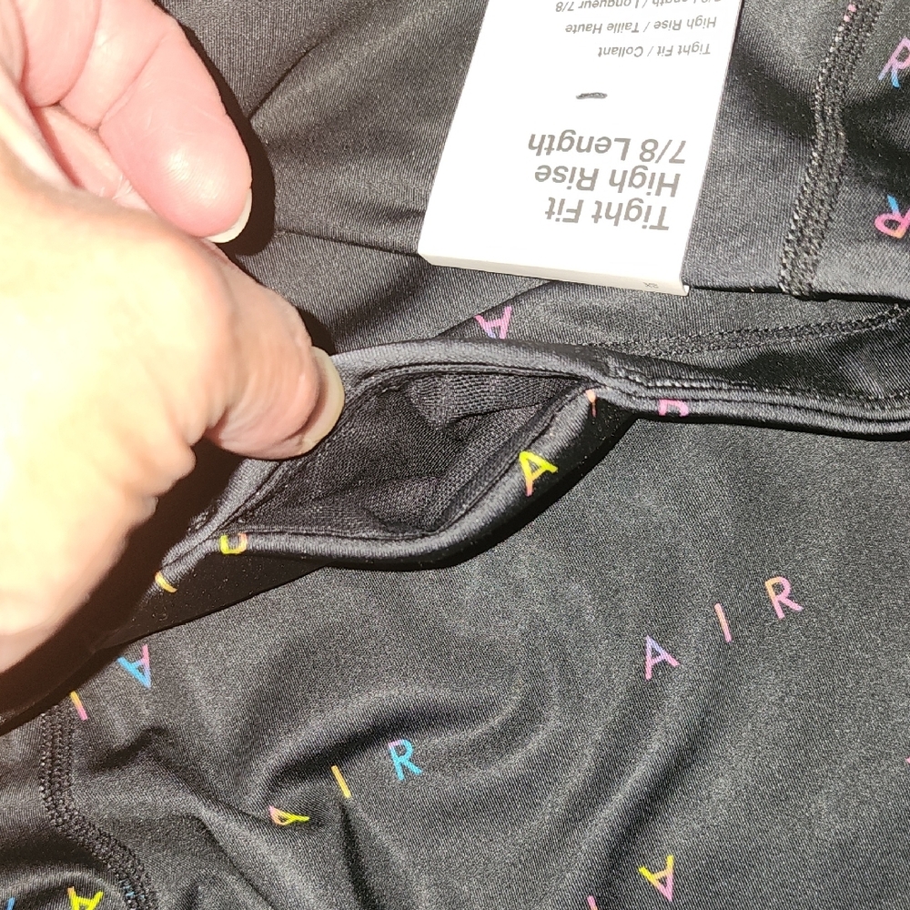 New Nike Air Mukticolored All-over Logo Plus Size 7/8 Leggings Size XXL - Picture 11 of 16